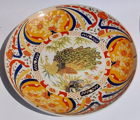Image 1 of Japanese-style Imari or Kutani design (peacock and floral motifs) 