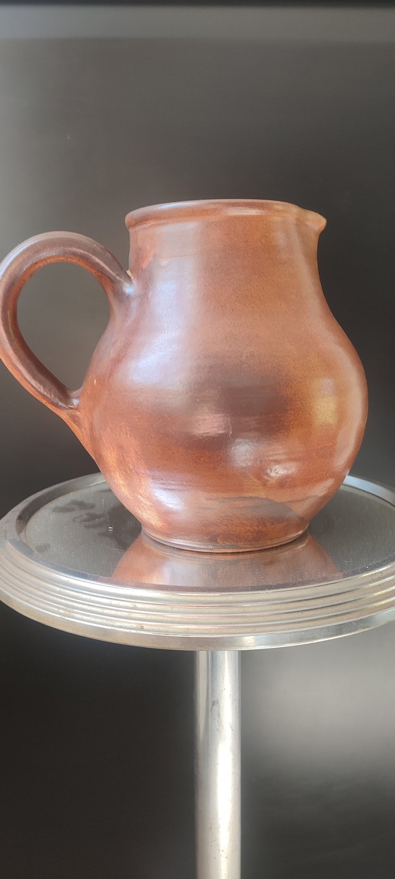 Image 1 of Vintage pitcher signed Les Grottes Dieulefit, 1950