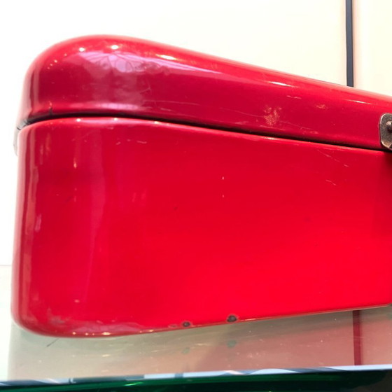 Image 1 of Scatola per il pane vintage olandese in smalto rosso, anno 1950