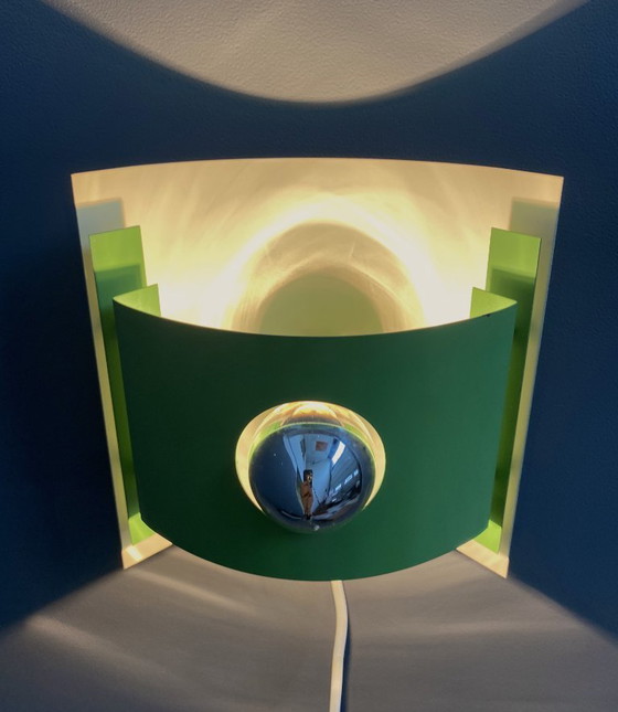 Image 1 of Applique murale Anvia Holland en métal vert, style années 1970, ère spatiale