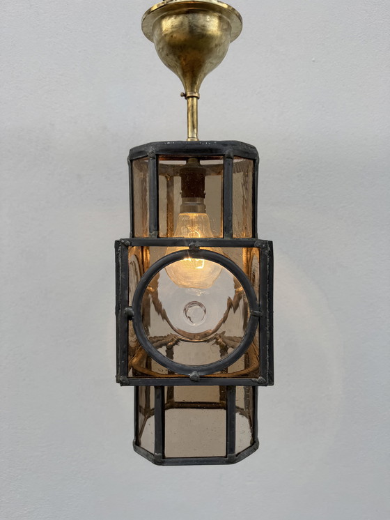 Image 1 of Lanterne vitrail Art Déco