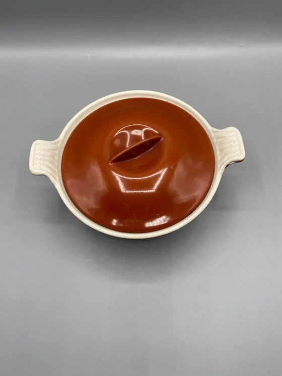 Le Creuset 18 cm Enameled Cast Iron Dutch Oven, Volcanic Brown-Orange, Made in France – Crockery, Retro (photo 2 of 5)