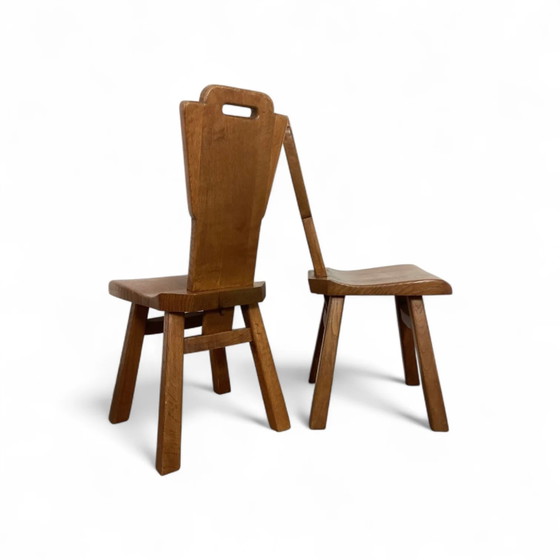 4 x Mid-Century Brutalist Dining Chairs, Belgium / 1970s – Mid Century Modern (photo 6 of 8)
