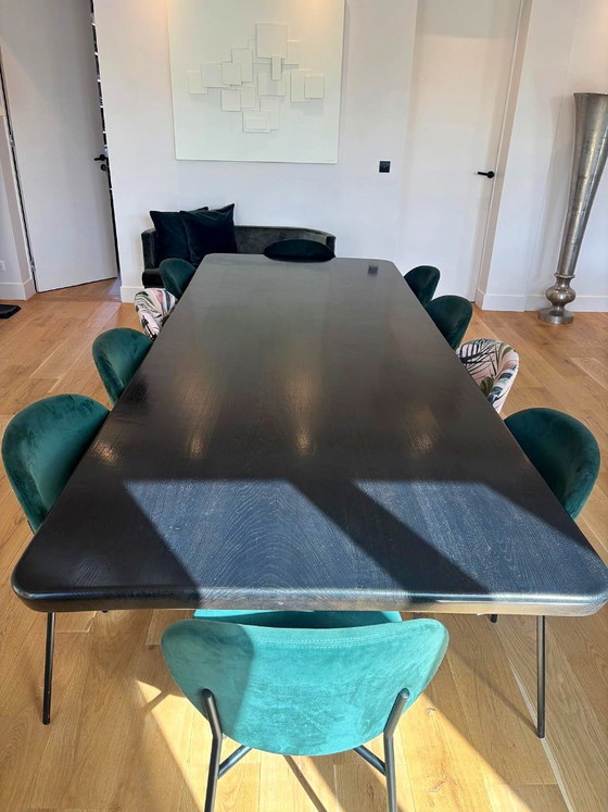 Grande Tavolo da pranzo BS Style in rovere nero e ferro, 280 x 110 cm – Tavoli da pranzo, Legno (photo 4 of 8)