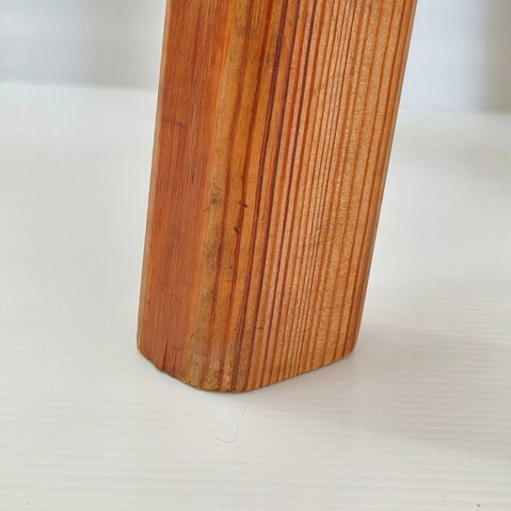 Image 1 of TABOURET VINTAGE SUEDOIS SCANDINAVE 1950 EN PIN DE OLOF OTTELIN POUR FINNSAUNA