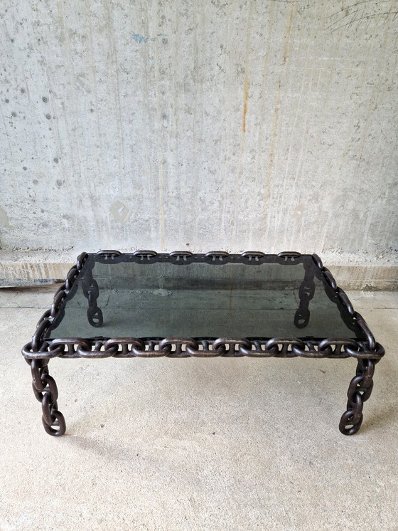 Image 1 of Brutalist Chain Coffee Table, 1970s