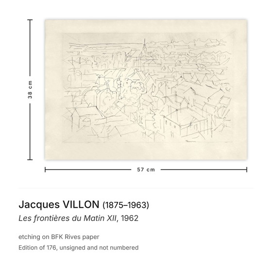 Jacques Villon Etching Les Frontières Du Matin XII 1962 – Lithographs & prints, Paper (photo 3 of 5)