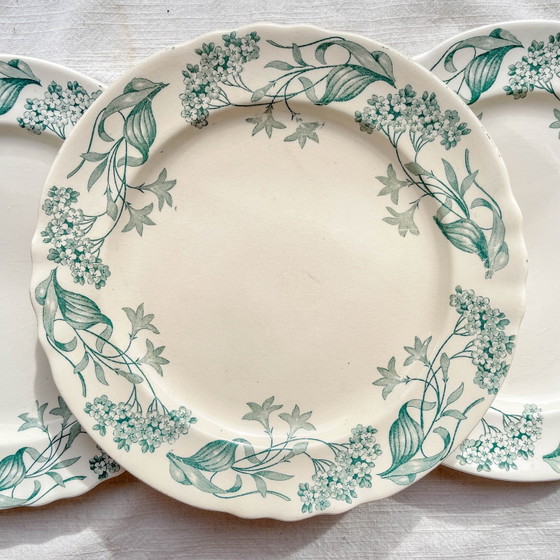 Set di 6 Piatti Piani Antichi in Ironstone "Lilac" – Longchamp XIX Secolo – Stoviglie, Vintage (photo 11 of 14)