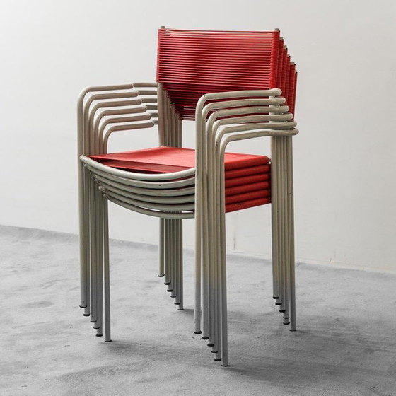 Image 1 of SET DI 6 SEDIE MOD. SPAGHETTI GIANDOMENICO BELOTTI PER ALIAS ANNI '80 MODERNISMO VINTAGE