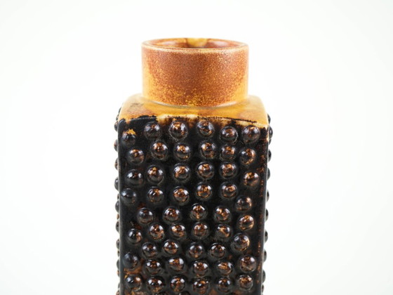 Ceramic vase, West Germany, 1970s, manufactured by P.M. Keramik, Brown, Vintage (photo 4 of 7)