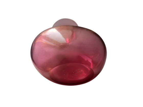 Image 1 of Purpurrosa Murano-Glasvase mit Aventurin, signiert Archimede Seguso, um 1960