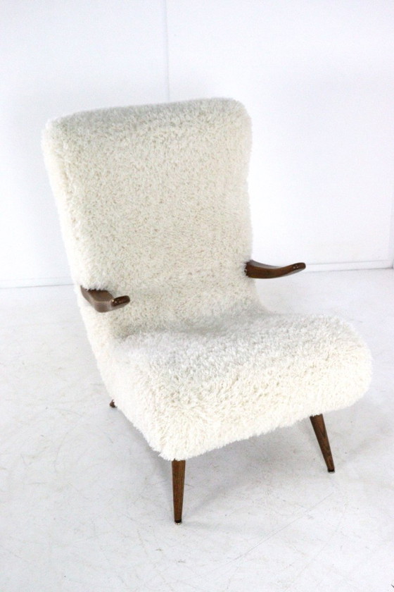 Image 1 of Fauteuil vintage 'Cuddle' recouvert de tissu