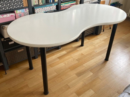 Vintage IKEA VIKA MANNE table (2003) – 150 × 75 cm – original black metal legs