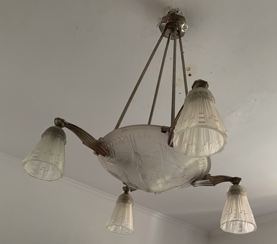 Image 1 of Art Deco hanging lamp 20s Made in Frace