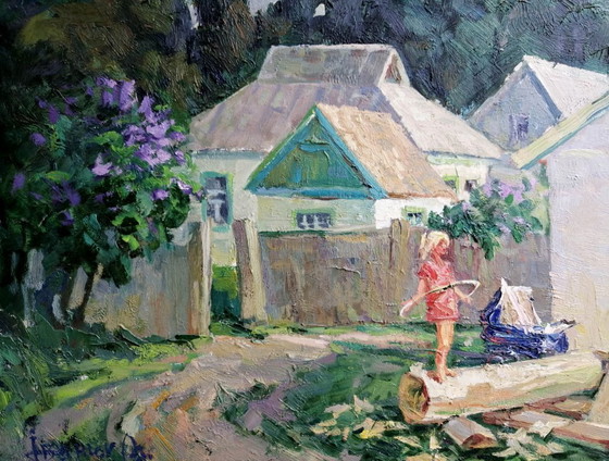 Original Oil Painting Rural Landscape Village Life Countryside Holidays In Gogolev – Paintings & Drawings (photo 6 of 10)