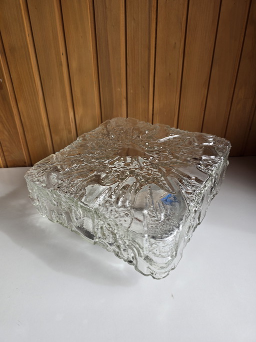 Vintage Honsel 'Ice Glass' Ceiling Lamp – 1970s