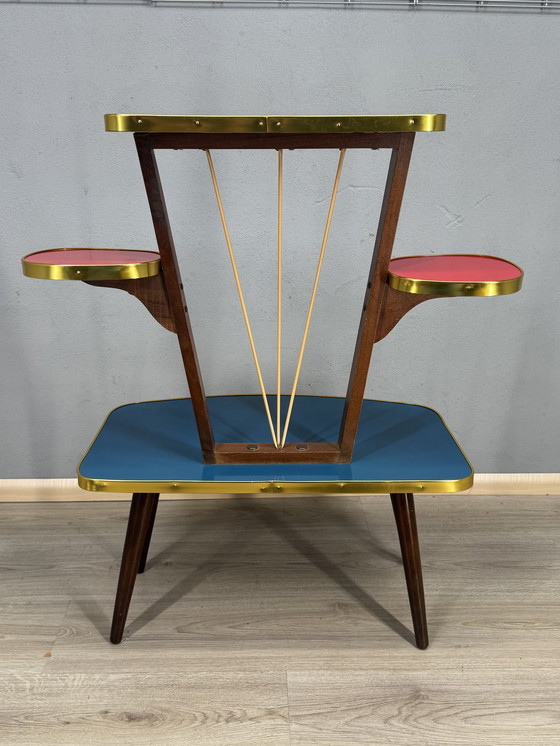 Image 1 of Vintage Formica Mid-Century Plantentafel met Space Age vibes