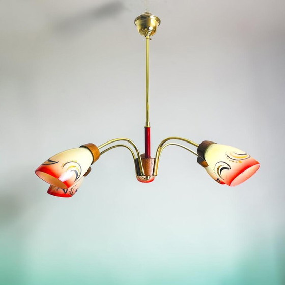 Image 1 of Lustre araignée Sputnik vintage moderne du milieu du siècle avec 5 lumières