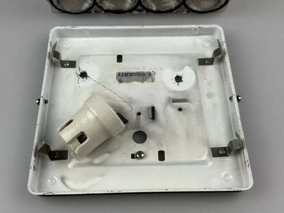 Image 1 of 60s 70s ceiling lamp Glashütte Limburg Germany Plafoniere glass & metal