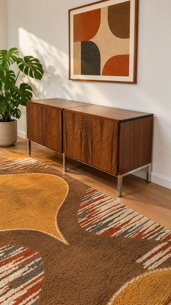 Vintage minimalistisch design Dressoir – Metaal, Hout (photo 4 of 9)