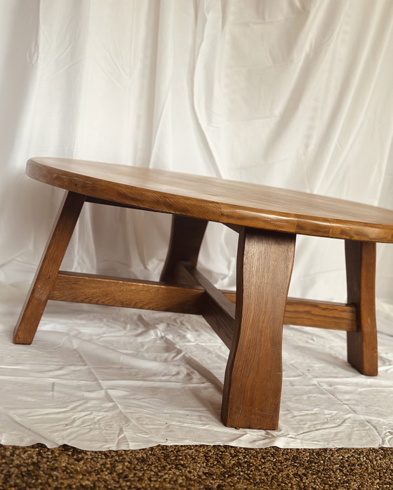 Image 1 of Oak coffee table, brutalist style, vintage