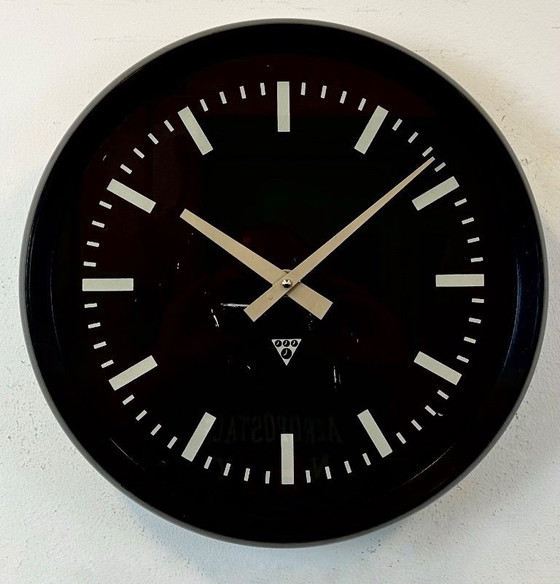 Image 1 of Industrial Bakelite Factory Wall Clock from Pragotron, 1970s