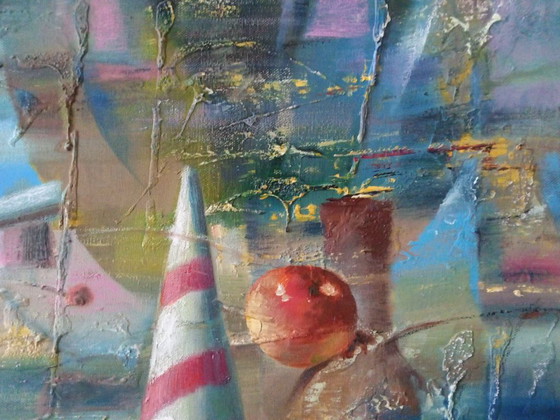 Origineel olieverfschilderij Abstract Expressionisme Geometrisch Stilleven Metafysisch Stilleven (photo 5 of 8)