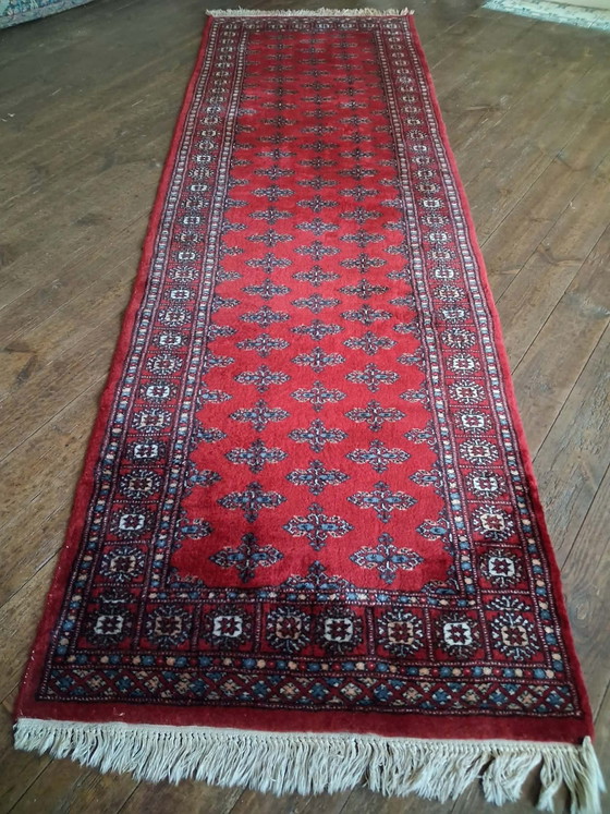 Tapis Galerie Boukhara Noué Main 262×80cm, Coton, Laine, Multicolore (photo 5 sur 14)