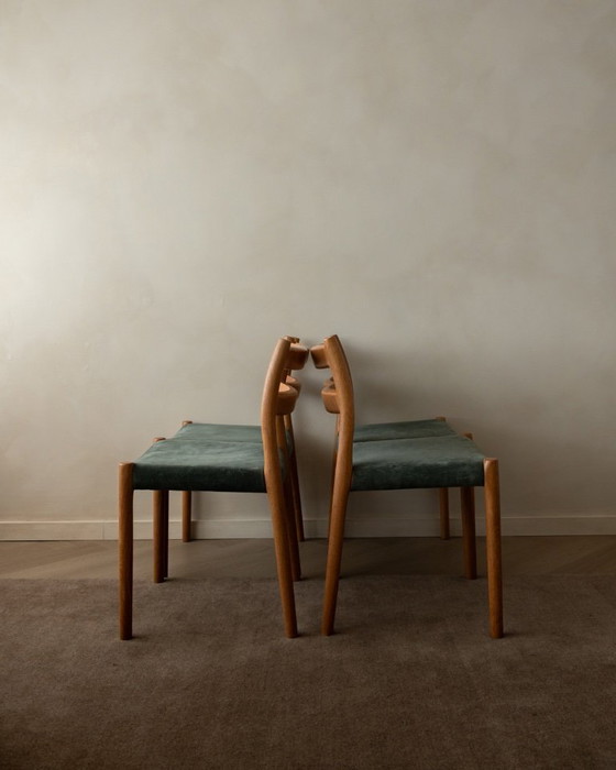 Image 1 of Sedie da pranzo modello 84 vintage in quercia di Niels Otto Møller per J.L. Møllers Møbelfabrik, Danimarca, anni '60, set di 4