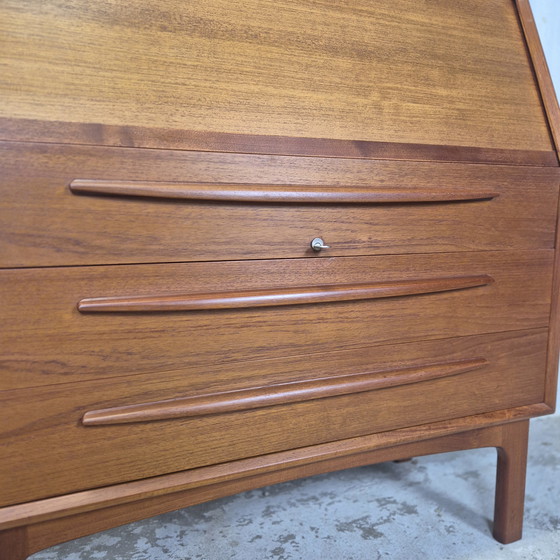 Image 1 of Bernhard Pedersen & Søn, vintage Deense secretaire, kaptafel