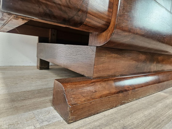 Image 1 of Exclusive 1940s Art Decò sideboard in walnut burl with mirror