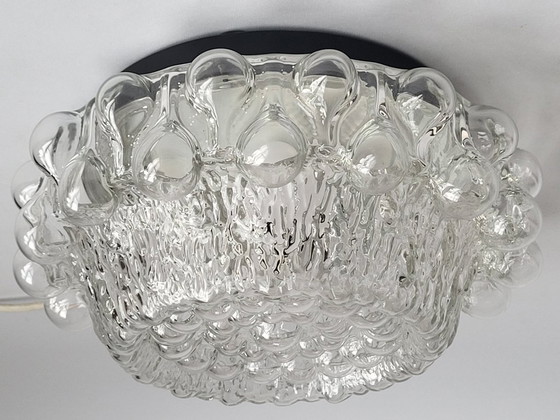 Image 1 of Lámpara de techo de cristal burbuja años 70
