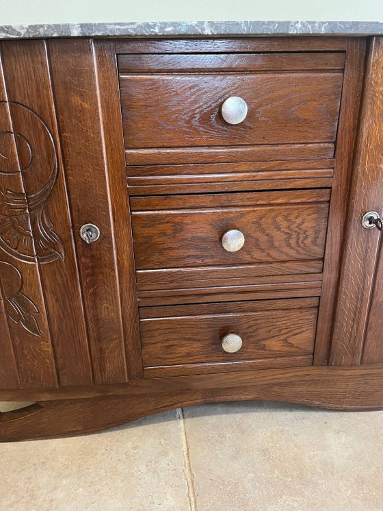 Art Deco low furniture – Sideboard, Marble, Wood (photo 11 of 21)