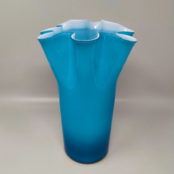 Image 1 of 1960s Astonishing "Fazzoletto" Vase By Ca' Dei Vetrai in Murano Glass. Made in Italy