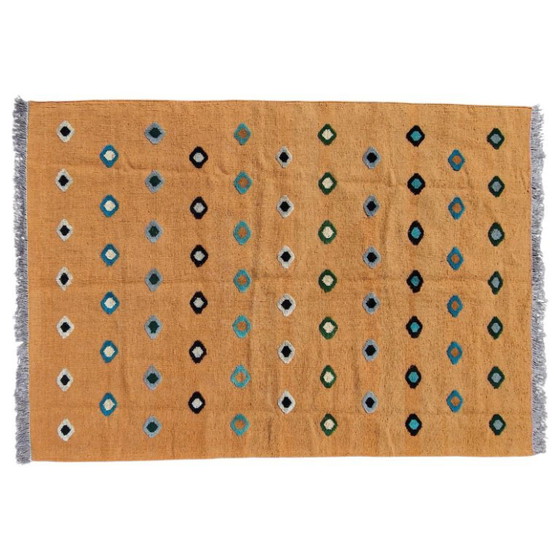 Handgewebter und handgeknüpfter Reliefteppich | Wolle | Moderner Strukturteppich | 132 × 187 cm (52 ​​× 74 (photo 5 of 10)
