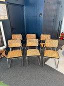 6x - Originele Vintage Thonet Stoelen S 64 V - Marcel Breuer Met Armleuningen