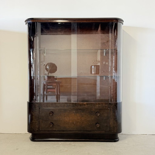 Highboard display case in chic Art Deco style