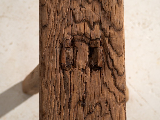 Antiek Iepenhouten Bankje, China, circa 1900, Rustic (foto 5 van 8)