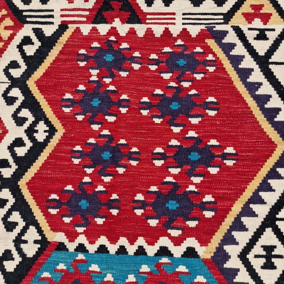 Afghaans Kilim Vloerkleed | Handgesponnen Natuurlijke Wol | Handgeweven Platgeweven Vintage | Handgemaakt (photo 11 of 11)