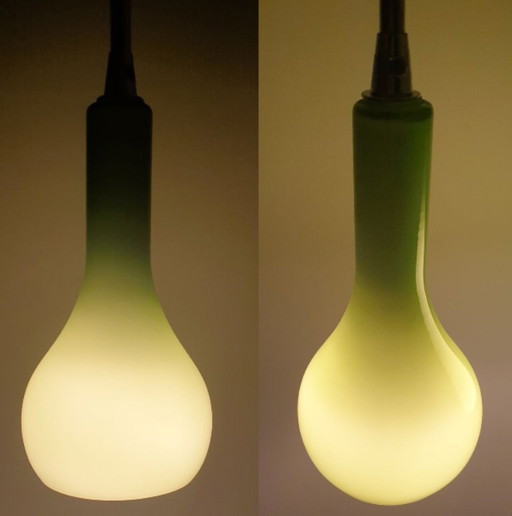 Nordlux - Diseño danés - 2 lámparas colgantes de cristal opalino