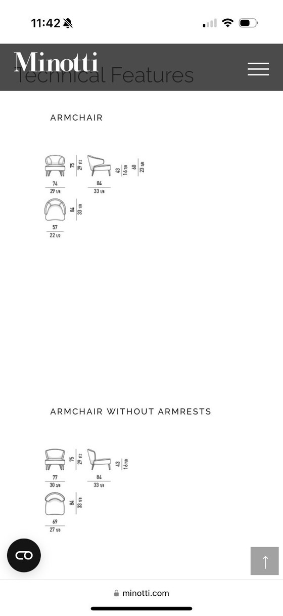 Image 1 of Fauteuil Aston Minotti 2x avec repose-pieds