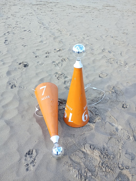 Image 1 of Lampadaire conique industriel en aluminium fait main