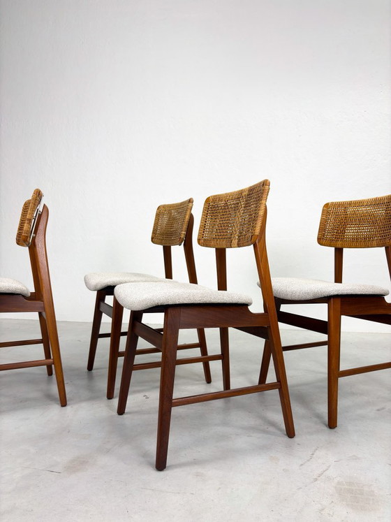Set of Vintage Dining Chairs with Woven Cane Backrest – Wood (photo 4 of 19)