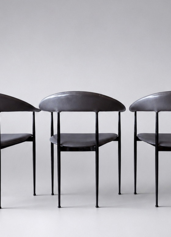 Image 1 of 4 Fasem P40 lederen fauteuils, Vegni & Gualtierotti, ca.90s