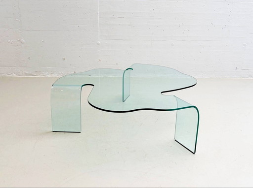Rare glass coffee table by FIAM, Italy, 1980s