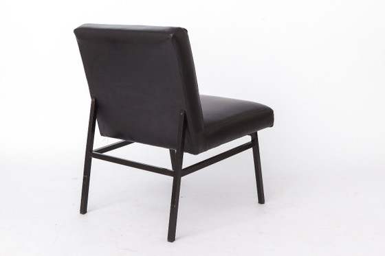 Image 1 of 1 di 4 Poltrona lounge vintage Stol Kamnik, stile Bauhaus, similpelle nera, Slovenia anni '60