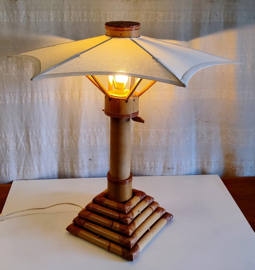 Lampe à poser en bambou design 70's – tafellampen, Bamboo (photo 2 of 10)