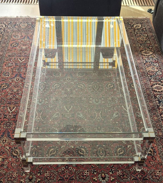 Image 1 of Couchtisch aus Acrylglas/Plexiglas und Glas, Regency-Stil der 1970er Jahre