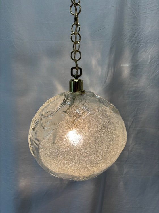 Vintage Kaiser Leuchten XL Pendant Lamp 70s Murano Glass, Gold (photo 7 of 15)