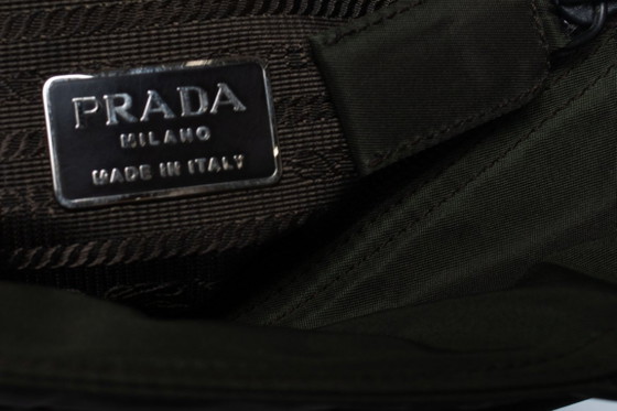 Prada, Vintage Nylon Dark Green Mini Handbag – Top handle bags (photo 6 of 8)